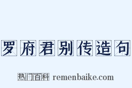 罗府君别传造句是什么意思的图片